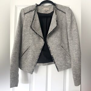 LOFT Black and White Tweed Blazer